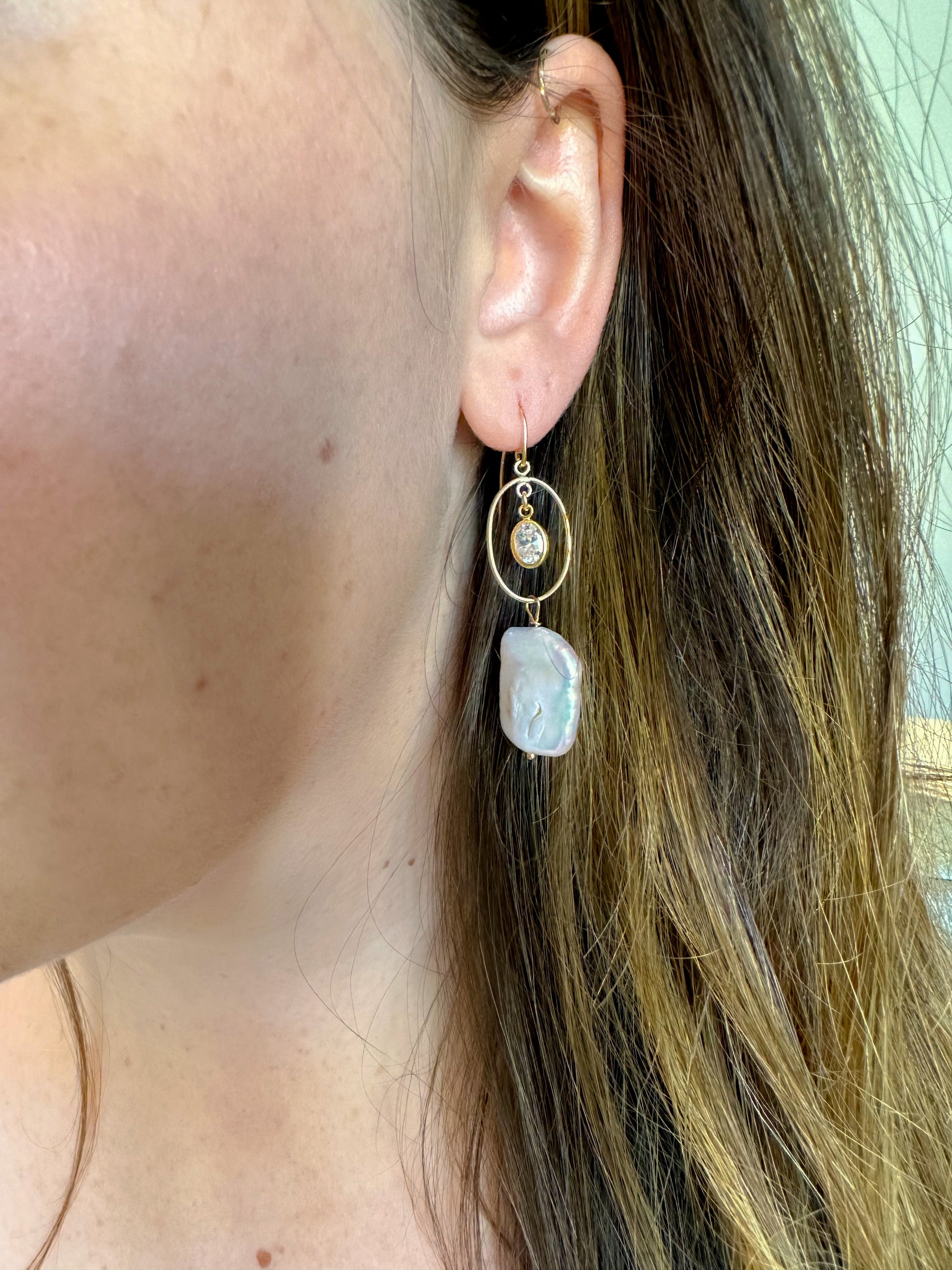 DRIP JEWELRY Oval and square earrings