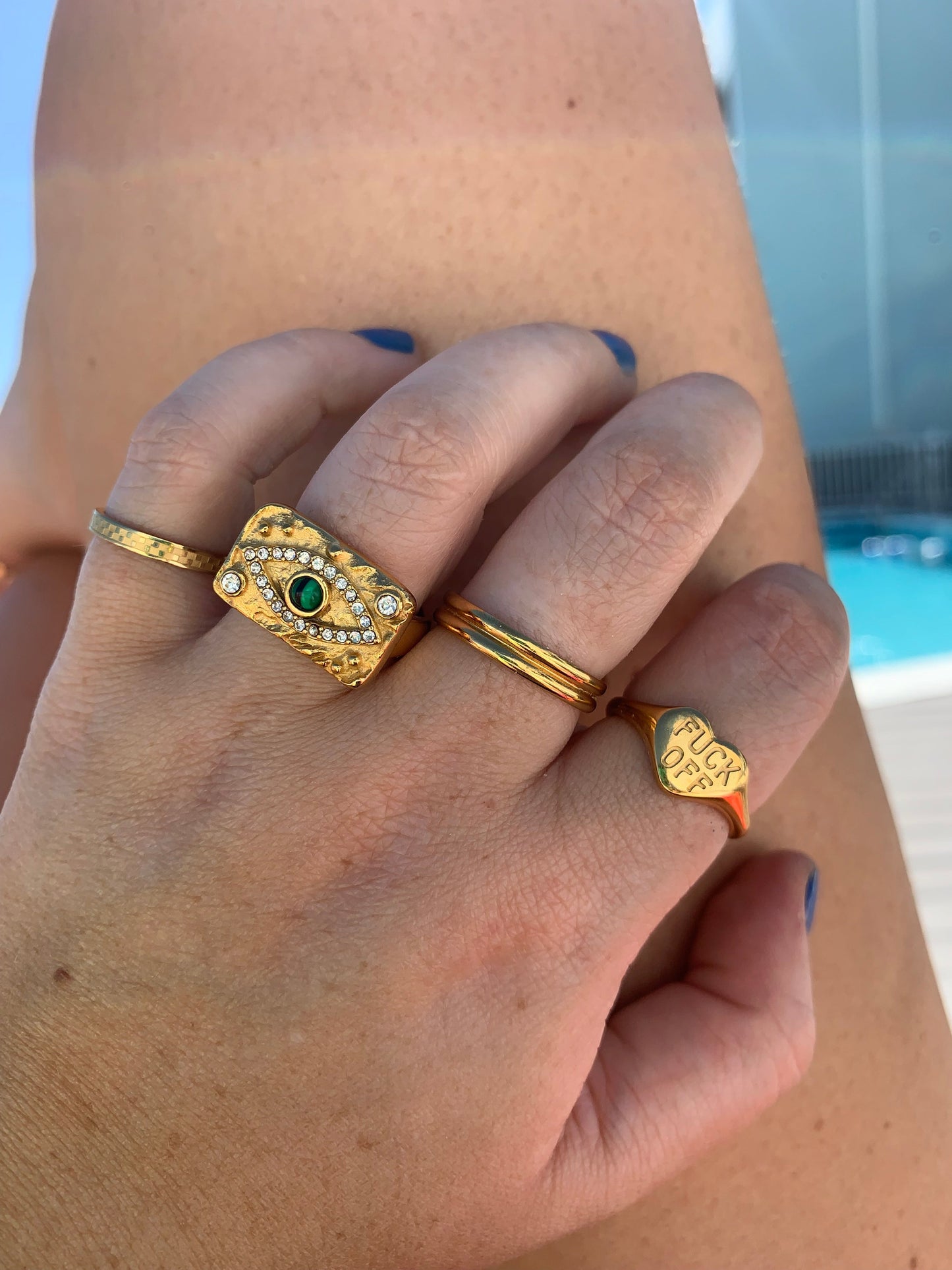 DRIP JEWELRY Rings Checkered Ring (size 5-10)