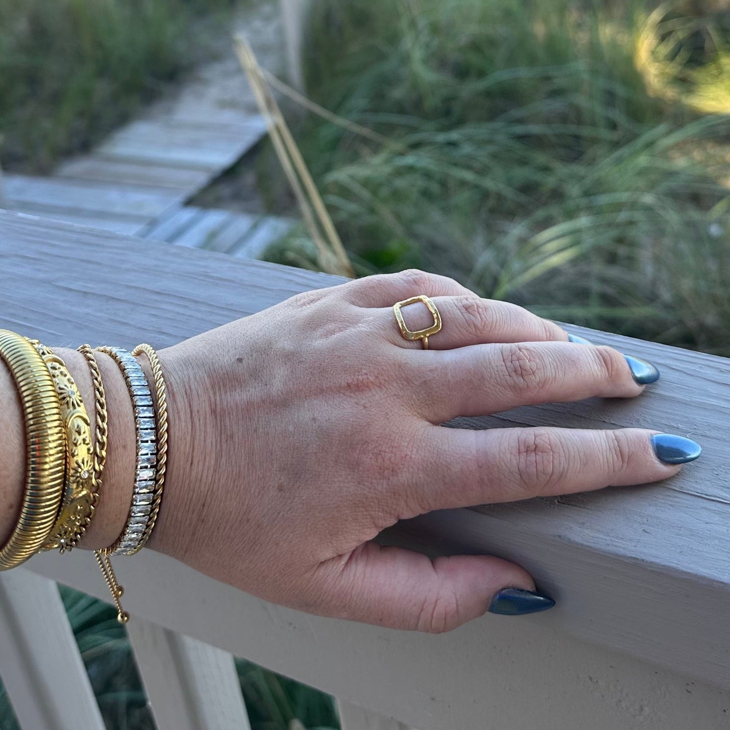 DRIP JEWELRY Rings Open Square Ring