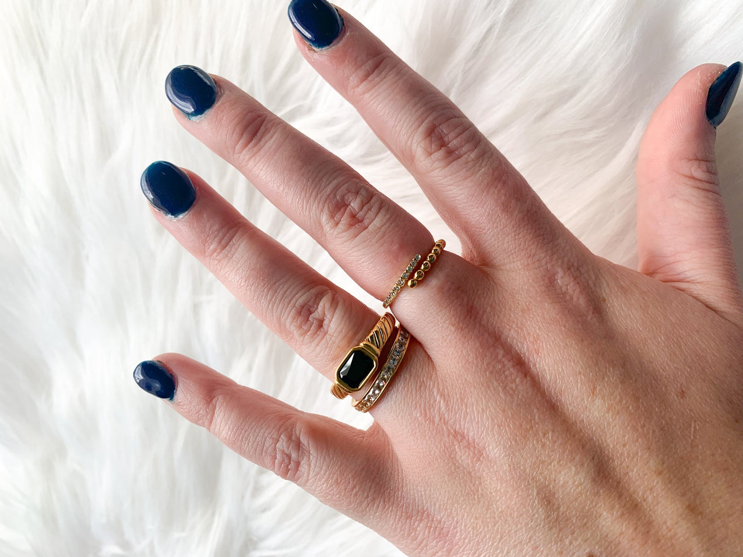 DRIP JEWELRY Black Stone Rope Ring