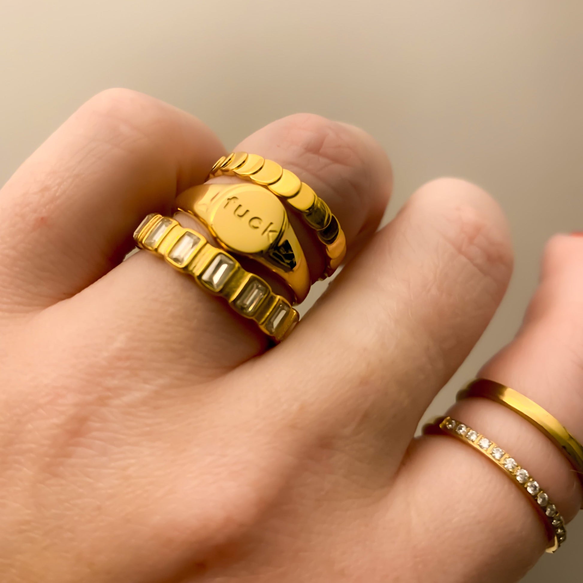 DRIP JEWELRY Flat Bead Ring