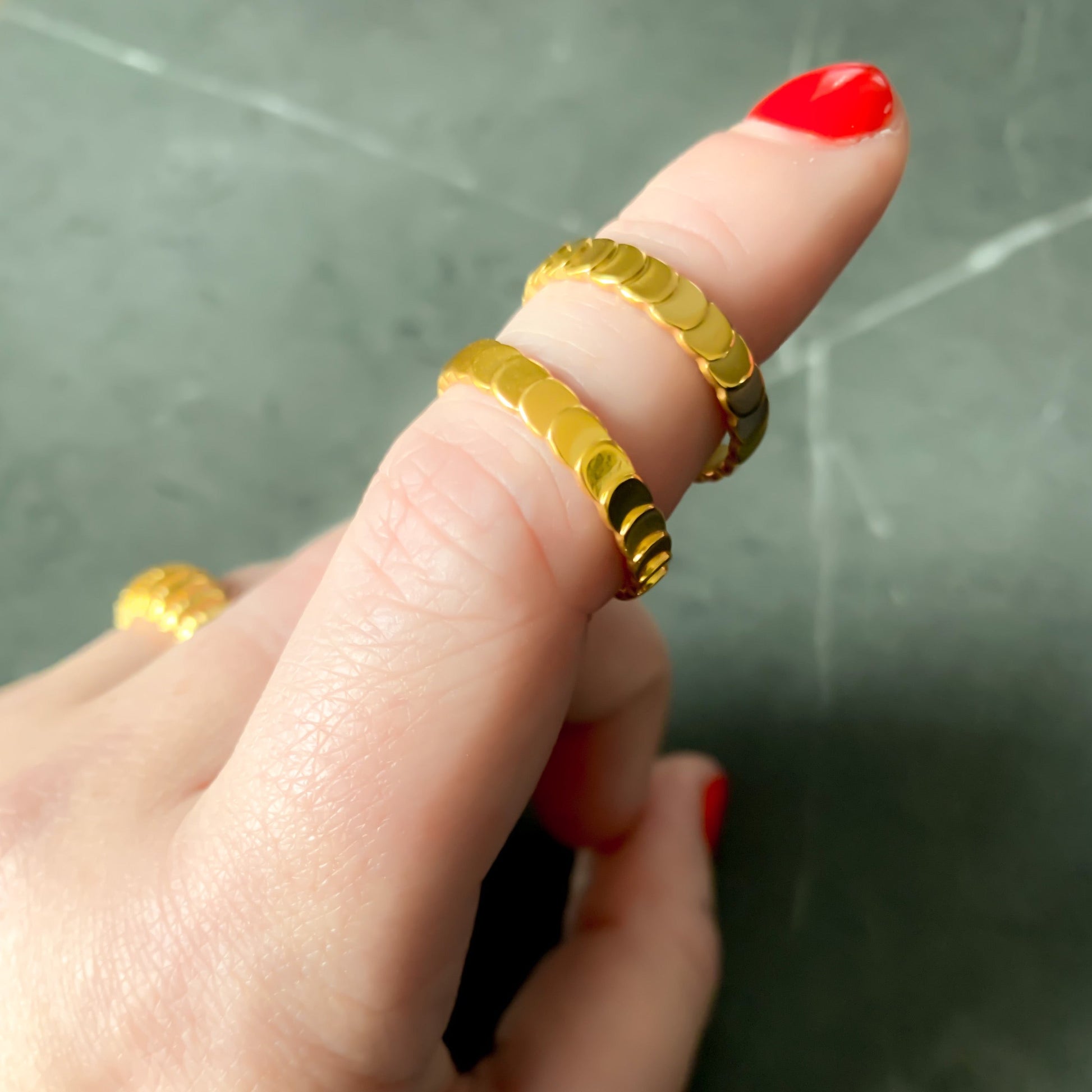 DRIP JEWELRY Flat Bead Ring