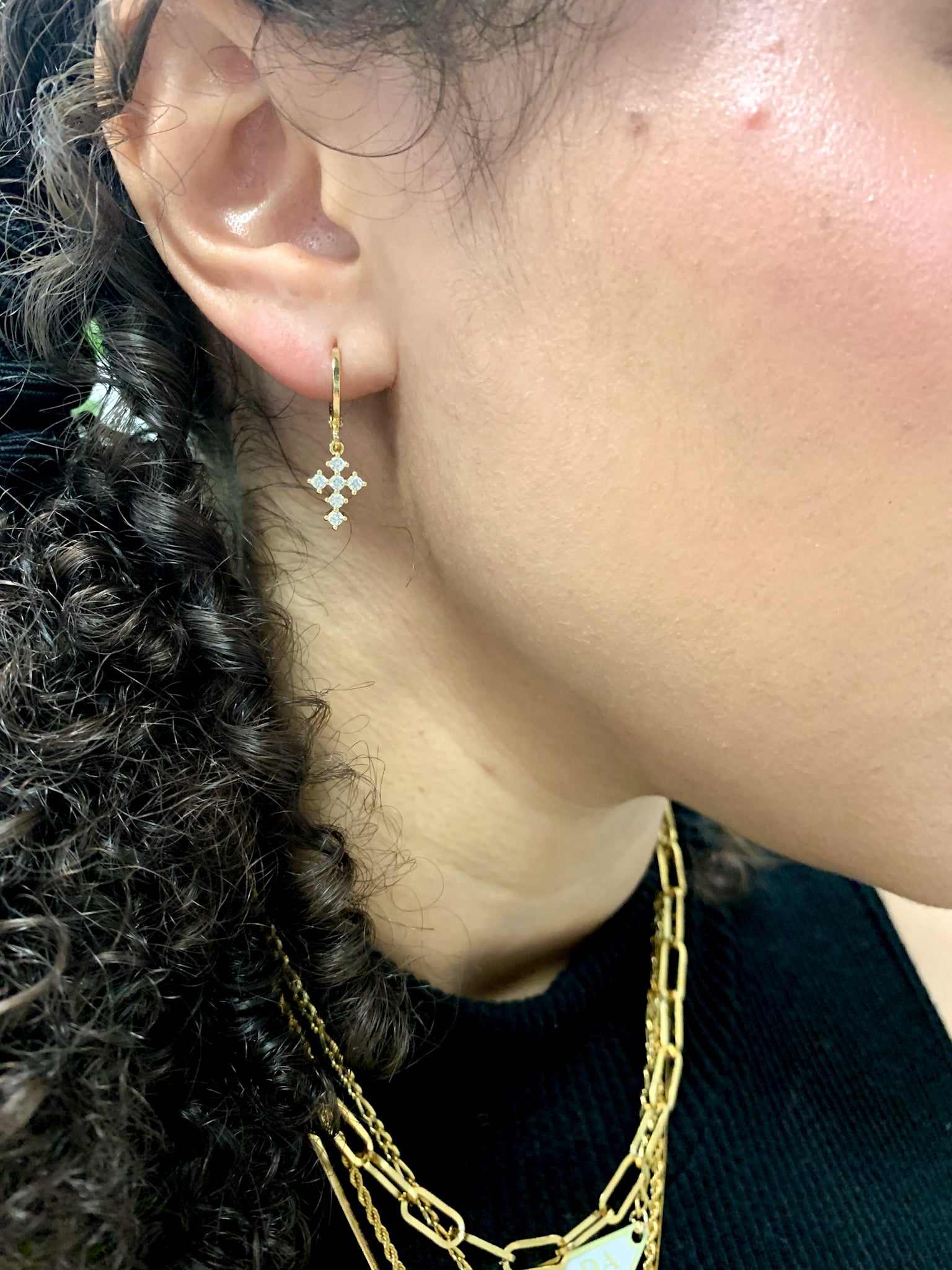 DRIP JEWELRY Mini Cross Huggies