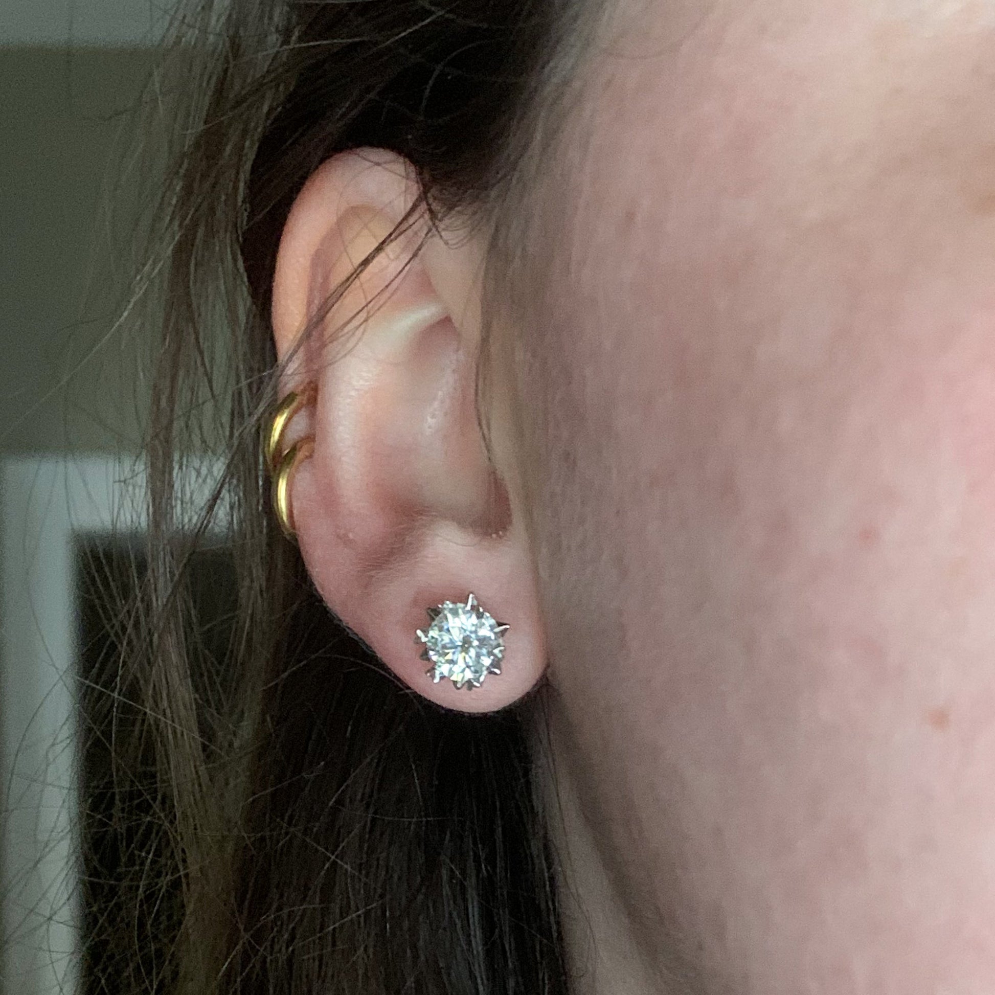 DRIP JEWELRY Large Moissanite Studs