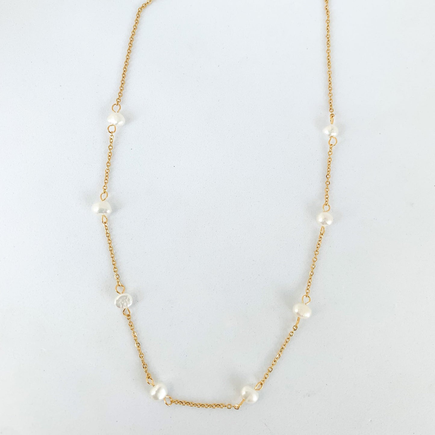 Drip Jewelry Necklace Pearl Station Necklace