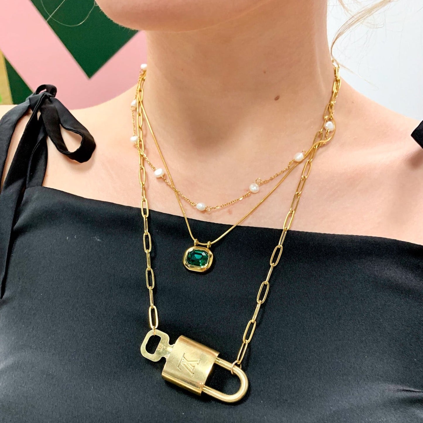 Drip Jewelry Necklace Pearl Station Necklace