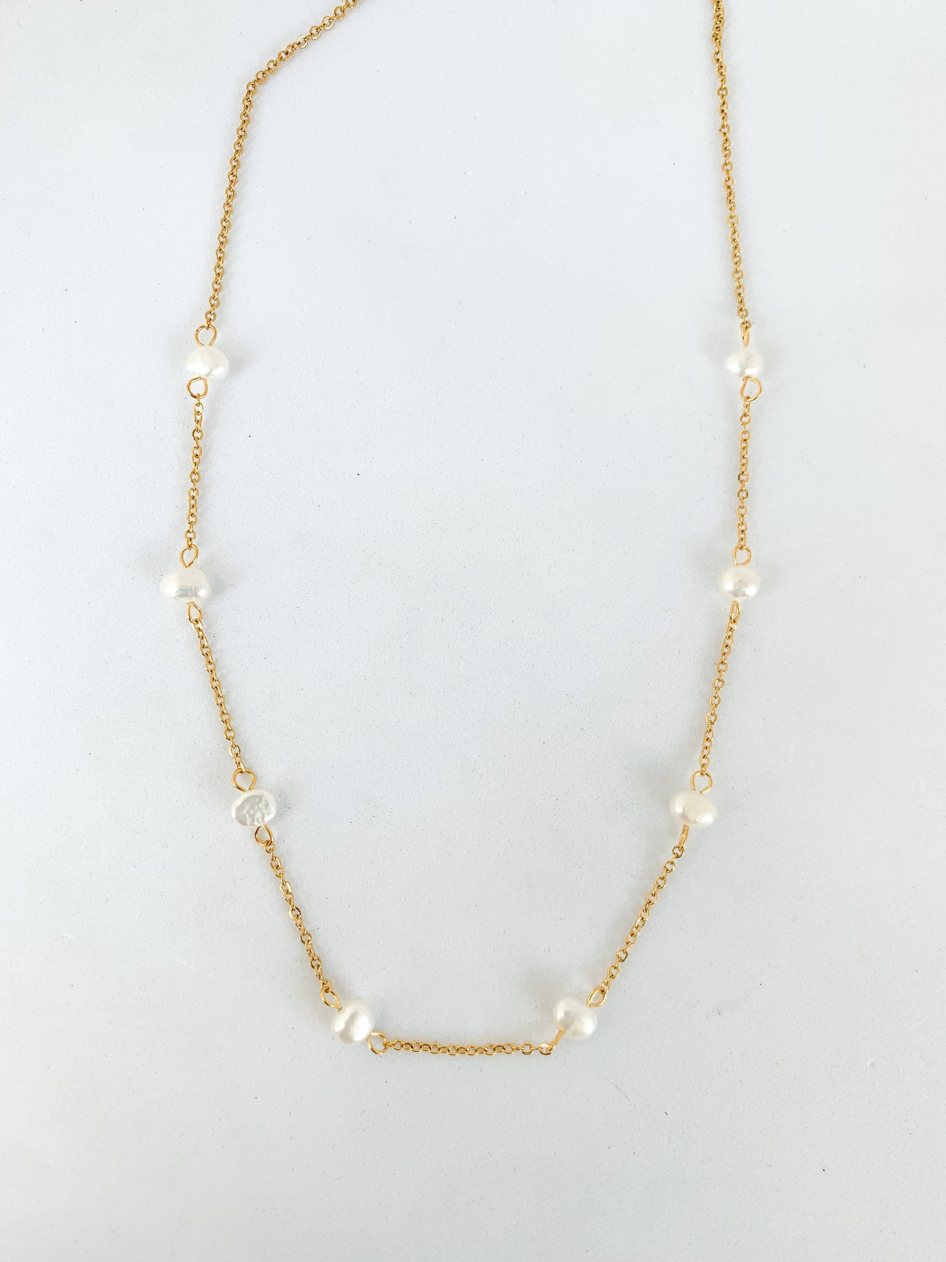 Drip Jewelry Necklace Pearl Station Necklace