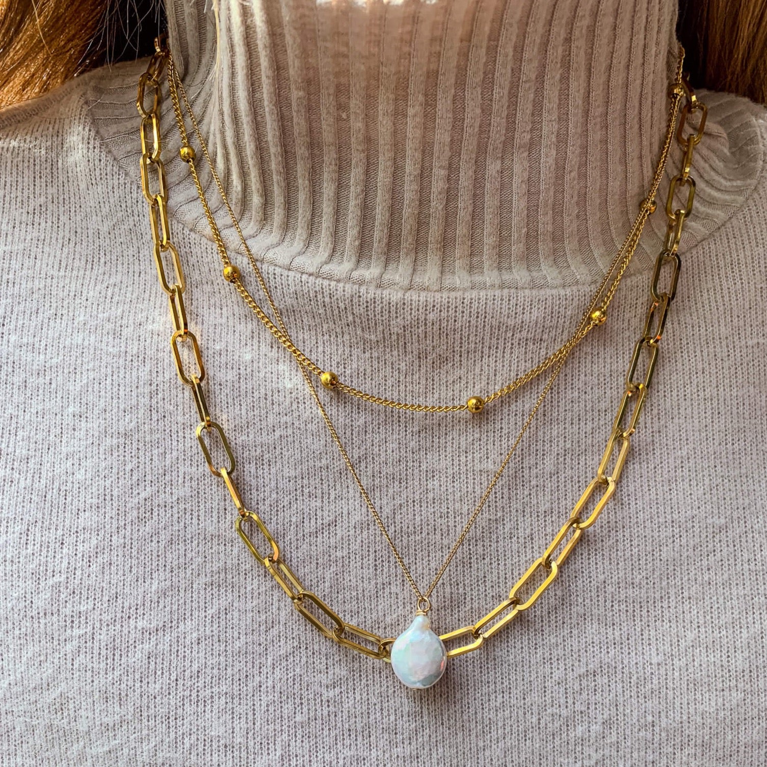 DRIP JEWELRY NECKLACES Thick Satellite Necklace