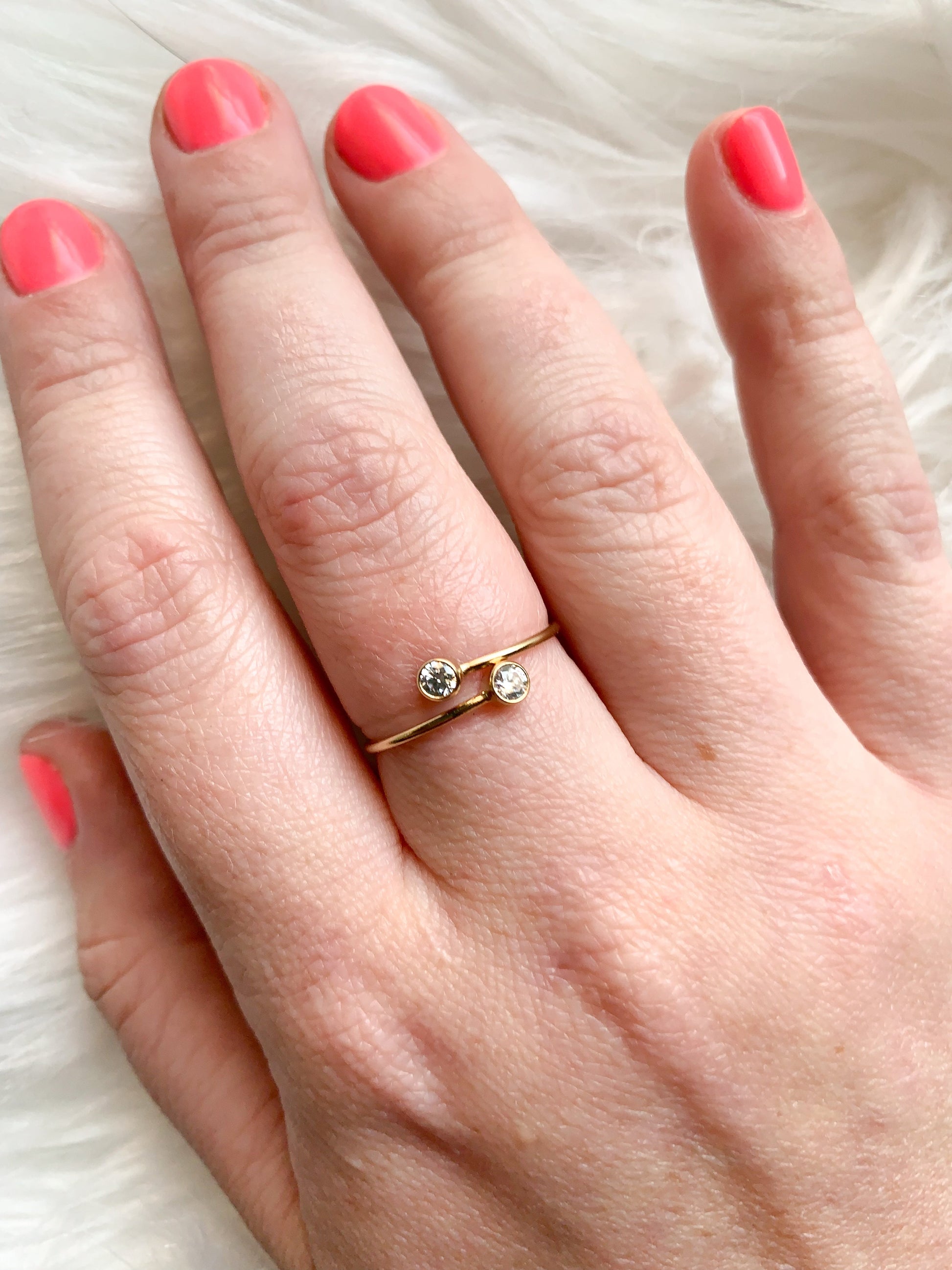 DRIP JEWELRY Rings 2 stone ring