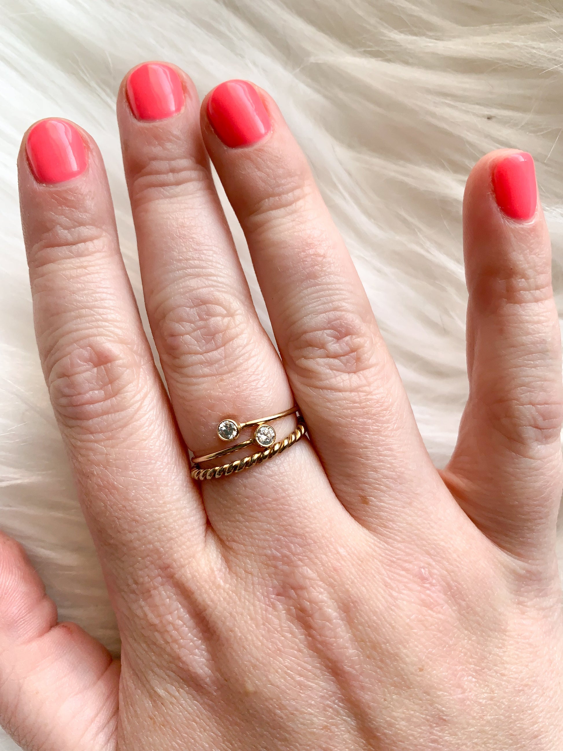 DRIP JEWELRY Rings 2 stone ring