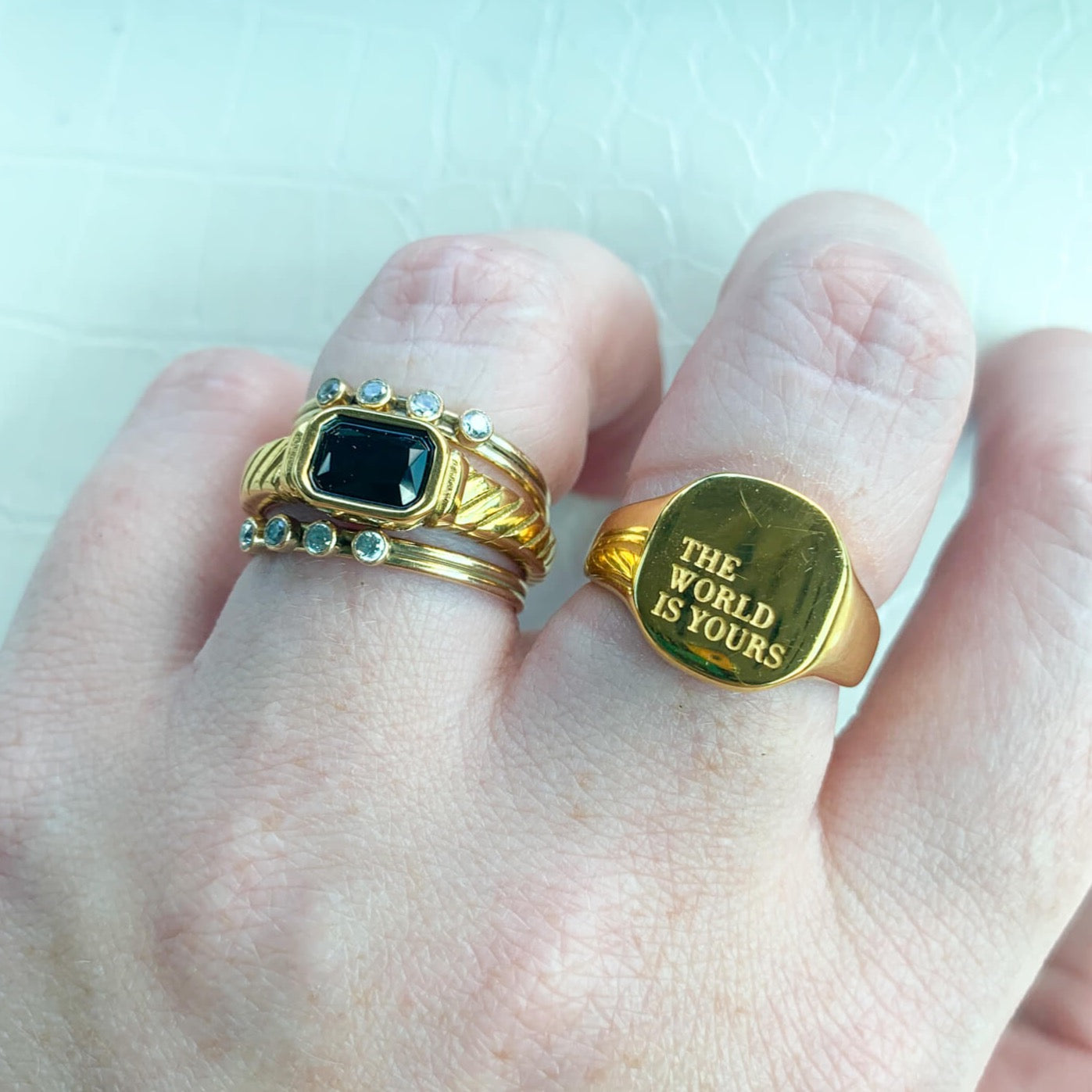 DRIP JEWELRY Stoned Rope Ring