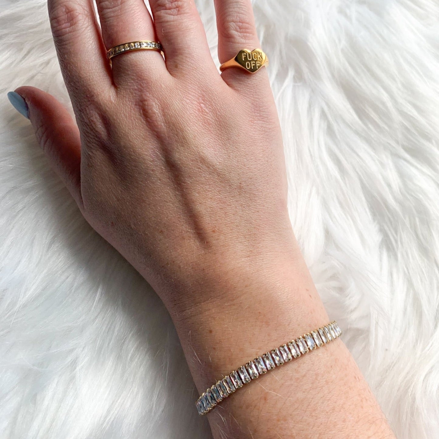 DRIP JEWELRY Tennis Baguette Bracelet (adjustable)