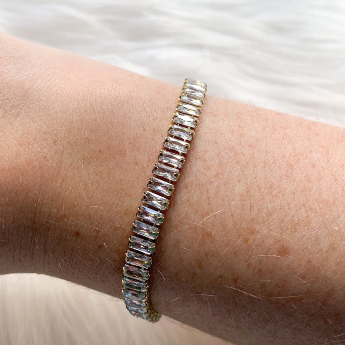 DRIP JEWELRY Tennis Baguette Bracelet (adjustable)