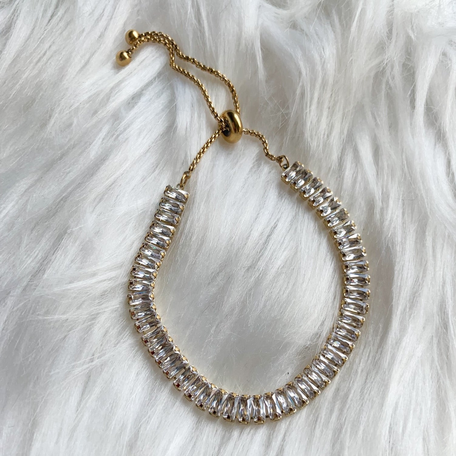 DRIP JEWELRY Tennis Baguette Bracelet (adjustable)