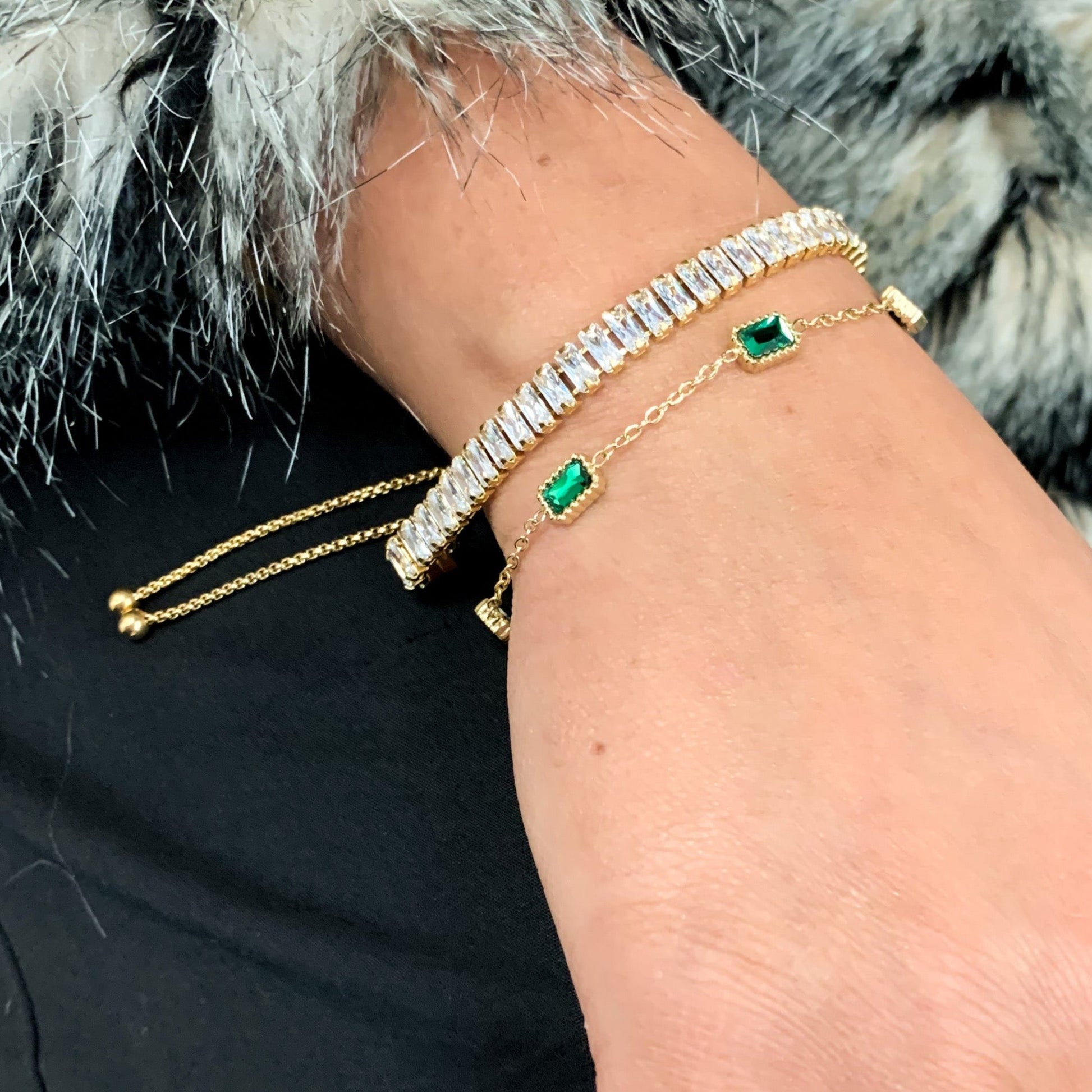 DRIP JEWELRY Tennis Baguette Bracelet (adjustable)